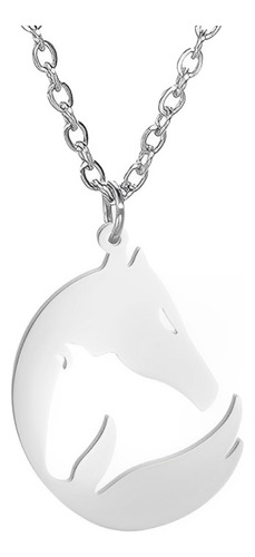 Collar Personalizado Para Dama Silueta De Caballo En Plata 