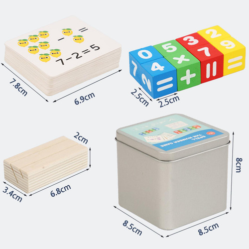 Math Game Children Learning Board 54pcs Double Sided Cards
