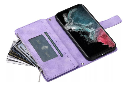 Funda Tipo Cartera De Piel Con Cierre Tipo Bandolera Con Cor