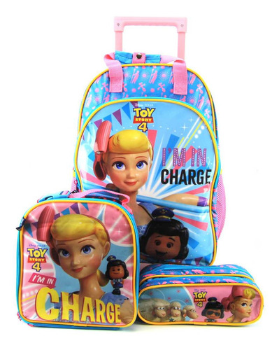 Mochila De Rodinha Toy Story 4 Com Lancheira E Estojo 37551 