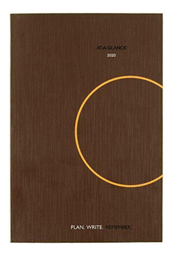 At-a-glance 2020 Cuaderno De Planificación, 15,2 X 22,8 Cm Portada Marrón Oscuro Liso