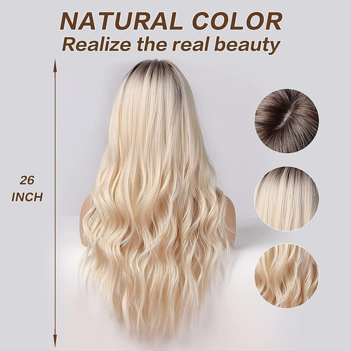 Imagen 7 de 8 de ! Peluca 60cm Rubio Oscuro Pelo Liso Color Natural !