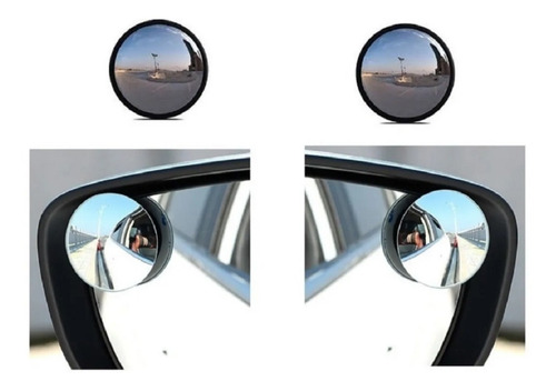 Espejo Para Punto Ciego Convexo Autoadhesivo X2 Monocular Marco Plateado