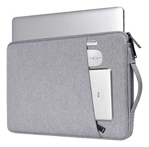 Funda Con Bolsillo Para Hp Asus Dell 12.5 A 13.3¨ Gris Claro