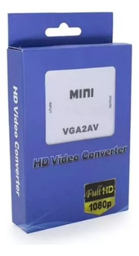 Conversor Adaptador Rca Vga / Av (audio E Video) Cor Branco 110v