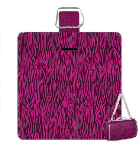 Manta Picnic Para Playa Diseño Animal Color Rosa Cebra Aire