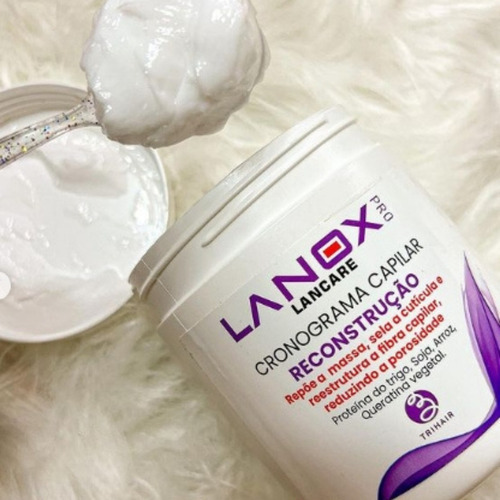 Máscara Reconstrução E Hidratação Cronograma Lanox 500g Trihair Cronograma Capilar Nutrição