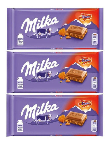 Kit 3 Chocolate Milka Daim 100g
