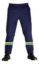 Comprar Calça De Uniforme Brim Cinza - Com Faixa Refletiva 