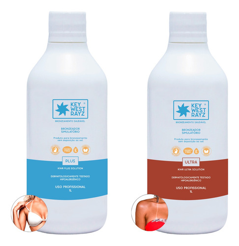 Kit Bronzeamento Artificial Kwr Plus 1l + Ultra 1l