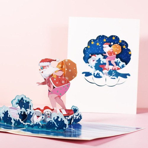 Imagem 8 de 8 de Obtenha Bem Cartões Engraçados Papai Noel Surfando
