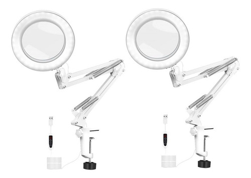 2pcs Usb Led Luz Lupa Lámpara Lámpara De Escritorio