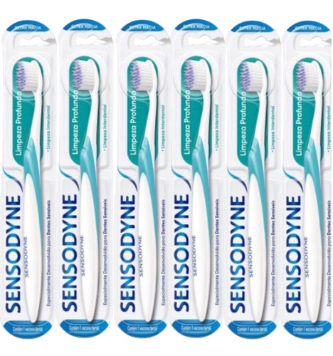 Escova Dente Extra Macia Limpeza Profunda Sensodyne Kit X6