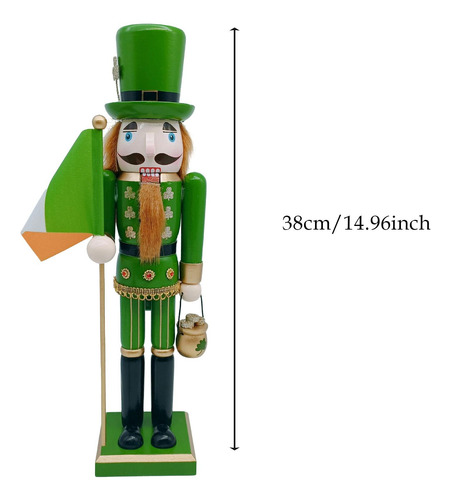 15 Pulgadas St. 's Day Nutcracker Figurine Estatua De Madera