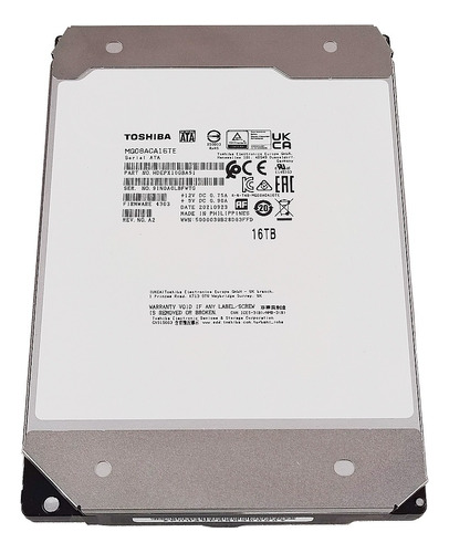 Disco Duro Mecánico Toshiba De Helio De 16 Tb Para Vigilanci