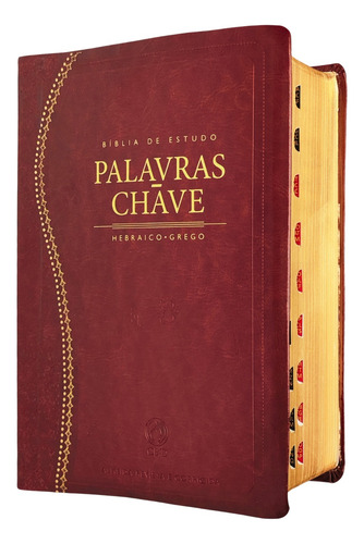 Bíblia De Estudo Palavras Chave Hebraico Grego Dicionário Strong Com Indice Lateral Capa Luxo Marrom