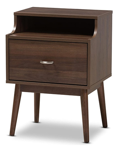 Baxton Studio Sharon Mid-century Modern Walnut Brown Finishe