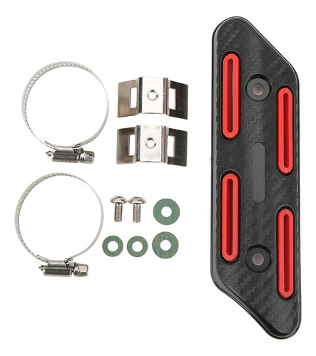Protector Térmico De Tubo De Escape Rojo Rojo Universal Para