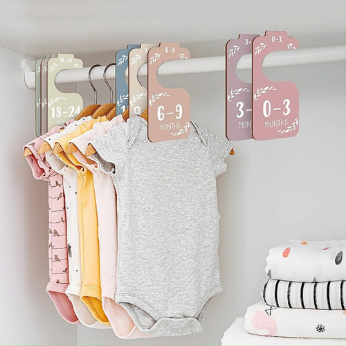 Juego De 8 Divisores De Madera Para Ropa Bebé,clóset Bebé