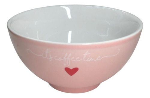 Bowl Em Porcelana Redondo Médio 440ml 12,9cm L'amour Rosa