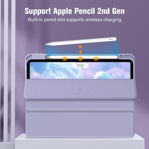 Funda Hibrida Para iPad Pro De 11 Fintie Purpura Delgada
