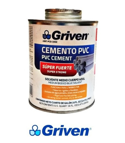 Pega De Soldar Pvc 1/8 473ml Griven / Mayor Y Detal/