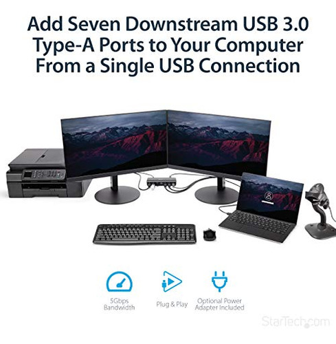 Startech.com Hub Usb 3.0 De 7 Puertos De Hasta 5 Gbps 7 X Us