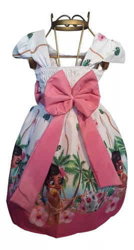 Vestido Moana Baby Infantil Luxo Festa Aniversário