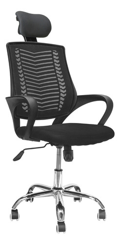 Silla de escritorio Top Living F-SILL-Q2 gamer ergonómica  negra con tapizado de mesh