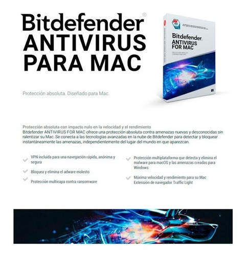 Esd Bitdefender Compatible Con Mac 3 Usuarios, 2 Años