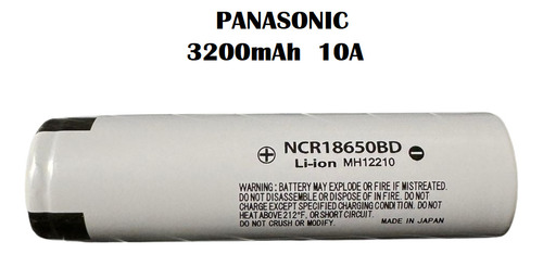 Batería De Litio 18650 Panasonic Polo + Plano 3450mah