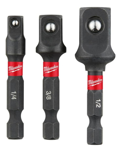 Set 3 Adaptadores Atornillador De Impacto Milwaukee 2 PuLG