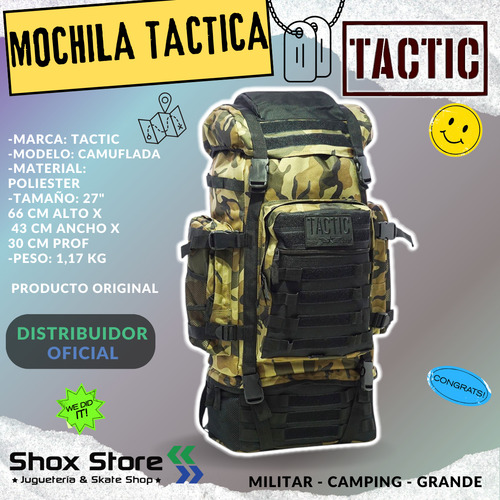 Mochila Tactica Grande Camuflada 27 Militar Reforzada Elite