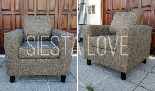 Juego Sillon 3c + Camastro + 2 Puff + Chenille Antidesgarro