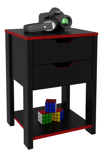 Mueble Mesa Lateral Gamer Negro/rojo Me4163.0001