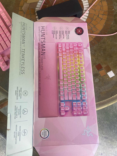 Razer Huntsman Tkl V2 Quartz Switch Red ( Switchsem Barulho) Rosa-claro Inglês Us (Usado)