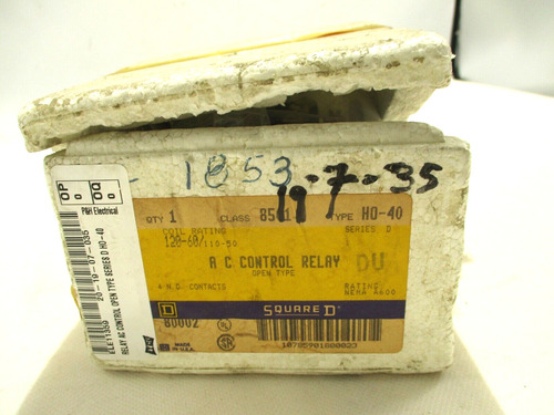New Square D Ser.d 8501-ho-40 Ac Control Relay 110/120 V Ccg