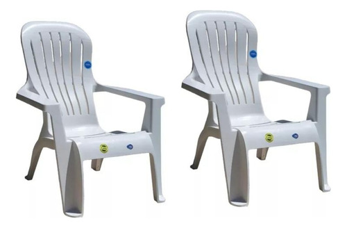 Sillon Reposera Plastico Color Blanco Calidad Uv X2 Unidades