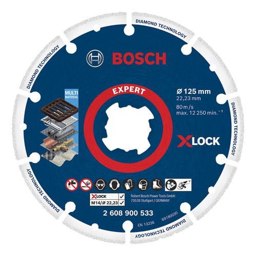 Disco Diamantado Esmeril Metal 125x22,23mm X-lock Bosch