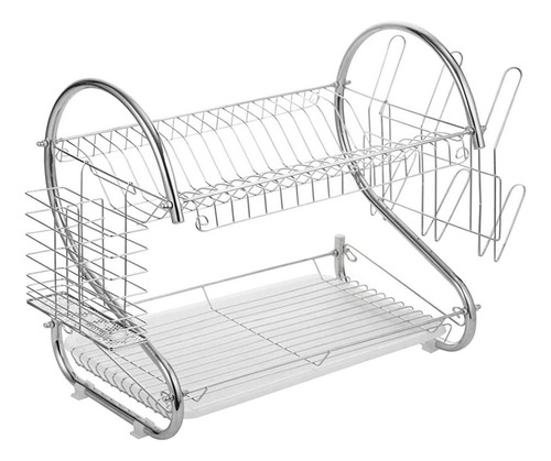 Escurridor De Platos Estante De Drenaje De Secado 2 Niveles