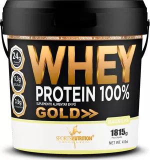 Whey Protein 100% Gold 24g De Proteínas Por Dose - Balde Com 1,815g - Sabor: Baunilha