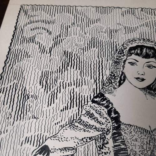 Imagem 6 de 7 de Pintura Desenho Bico De Pena Nanquim Datado 1953 Antigo