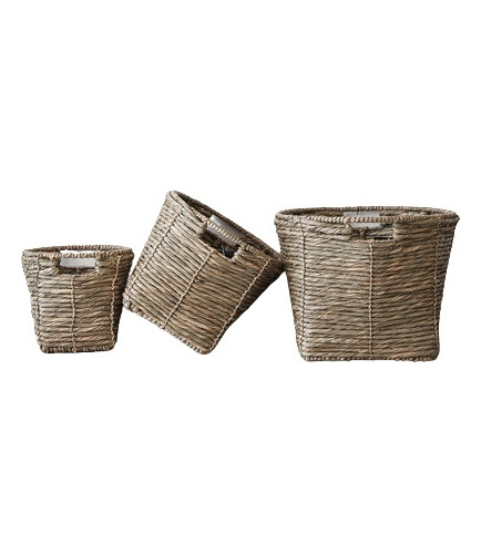 Set X3 Canastos Fibras Quo  Organizador Cesto Rattan