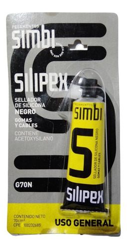Sellador De Silicona Negro Gomas Y Cable 70 Cm³ - Simbi