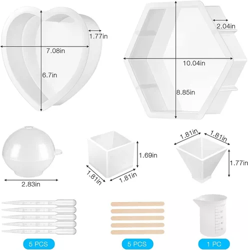 8 moldes de resina epoxi, moldes de silicona para resina