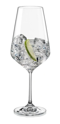 Imagen 2 de 4 de Copón Copa Vino Cristal Bohemia Sandra 550ml Set X 6