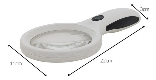 Imagem 4 de 6 de Lupa De Mão Com Ampliação 2,5x E 8x Led Uv