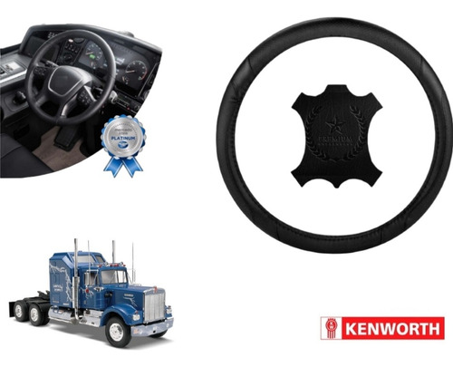 Cubrevolante Negro Trailer Truck Piel Kenworth W900 2014