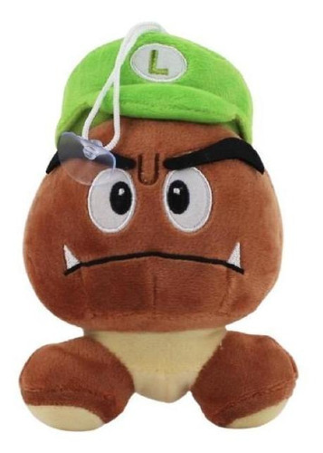 Goomba Chapéu Luigi Pelúcia Super Mario Bros 17 Cm