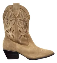 Comprar Botas Botinetas Texanas Viamo Indra Mujer Cuero Bordado